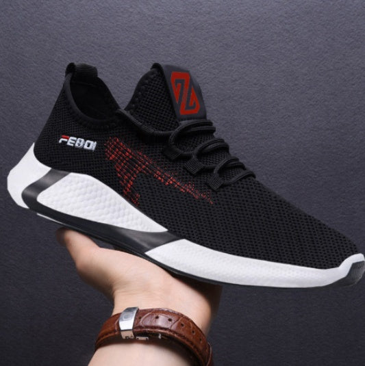 Nuevos zapatos deportivos para hombre, transpirables, informales, de malla, con cordones, antideslizantes, de caña baja, para correr.