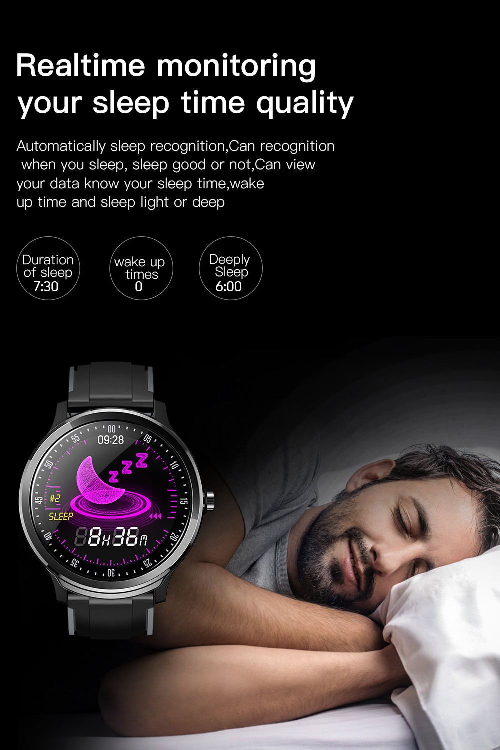 Nouvelle montre connectée SN80, montre de mode et tracker d'activité physique