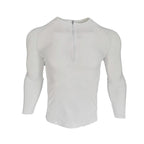 Zipper Neck Fitness Shirts Men Black Long Sleeve GYM Sport Tshirt