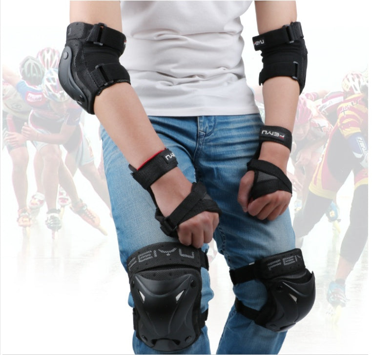 Ensemble de protections pour patins à roulettes et genoux pour adultes