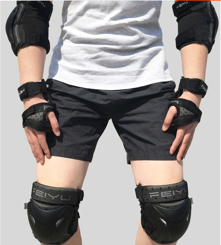 Ensemble de protections pour patins à roulettes et genoux pour adultes