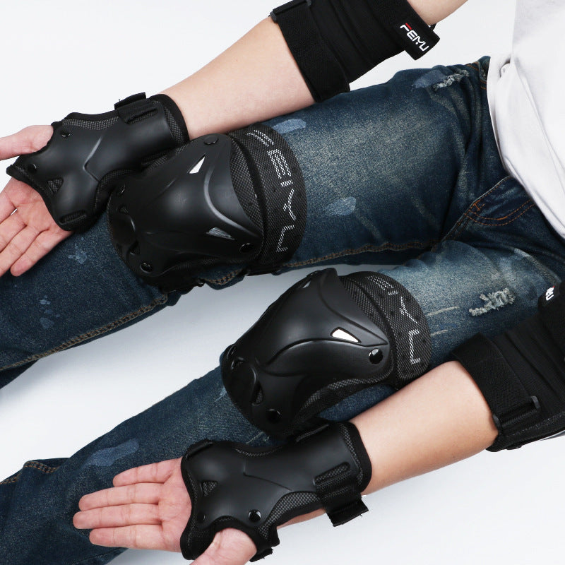 Ensemble de protections pour patins à roulettes et genoux pour adultes