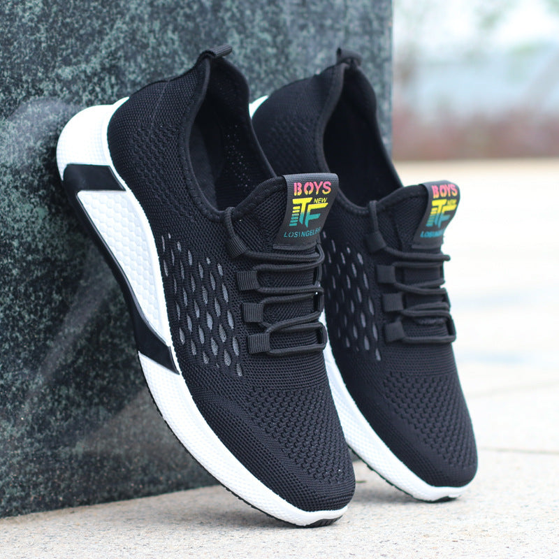 Nuevos zapatos deportivos para hombre, transpirables, informales, de malla, con cordones, antideslizantes, de caña baja, para correr.