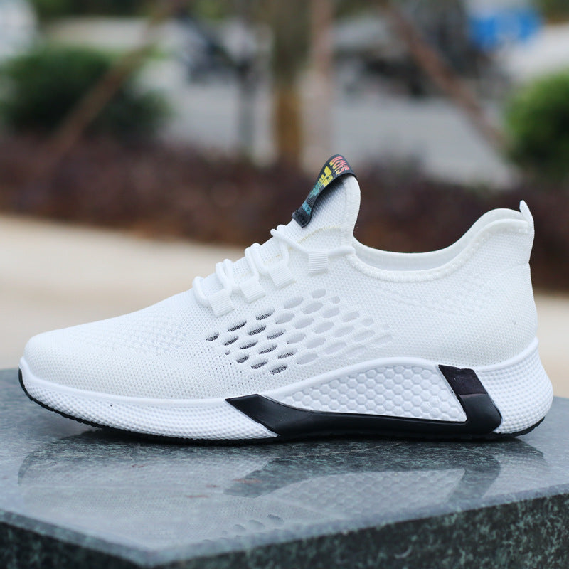Nuevos zapatos deportivos para hombre, transpirables, informales, de malla, con cordones, antideslizantes, de caña baja, para correr.