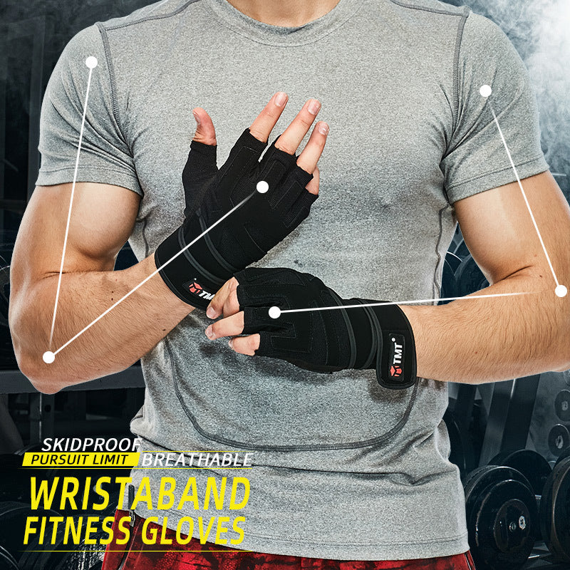 Guantes con muñequera para entrenamiento físico para hombre