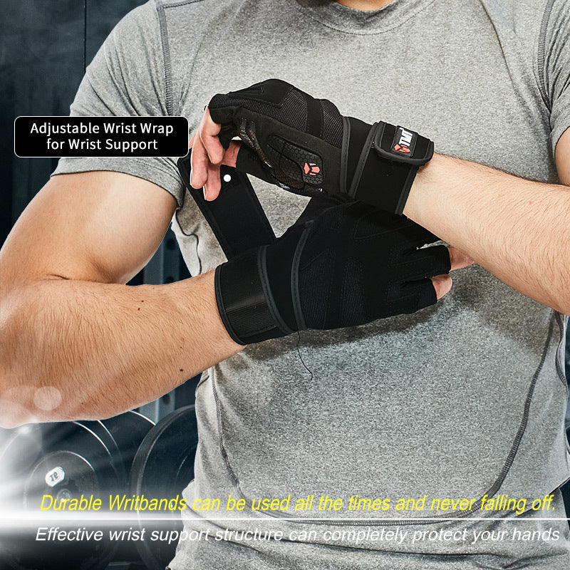 Guantes con muñequera para entrenamiento físico para hombre