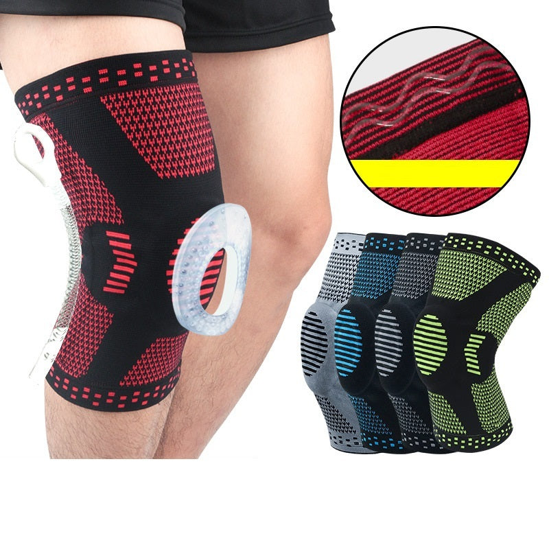 Genouillère de protection rotulienne en silicone à ressort