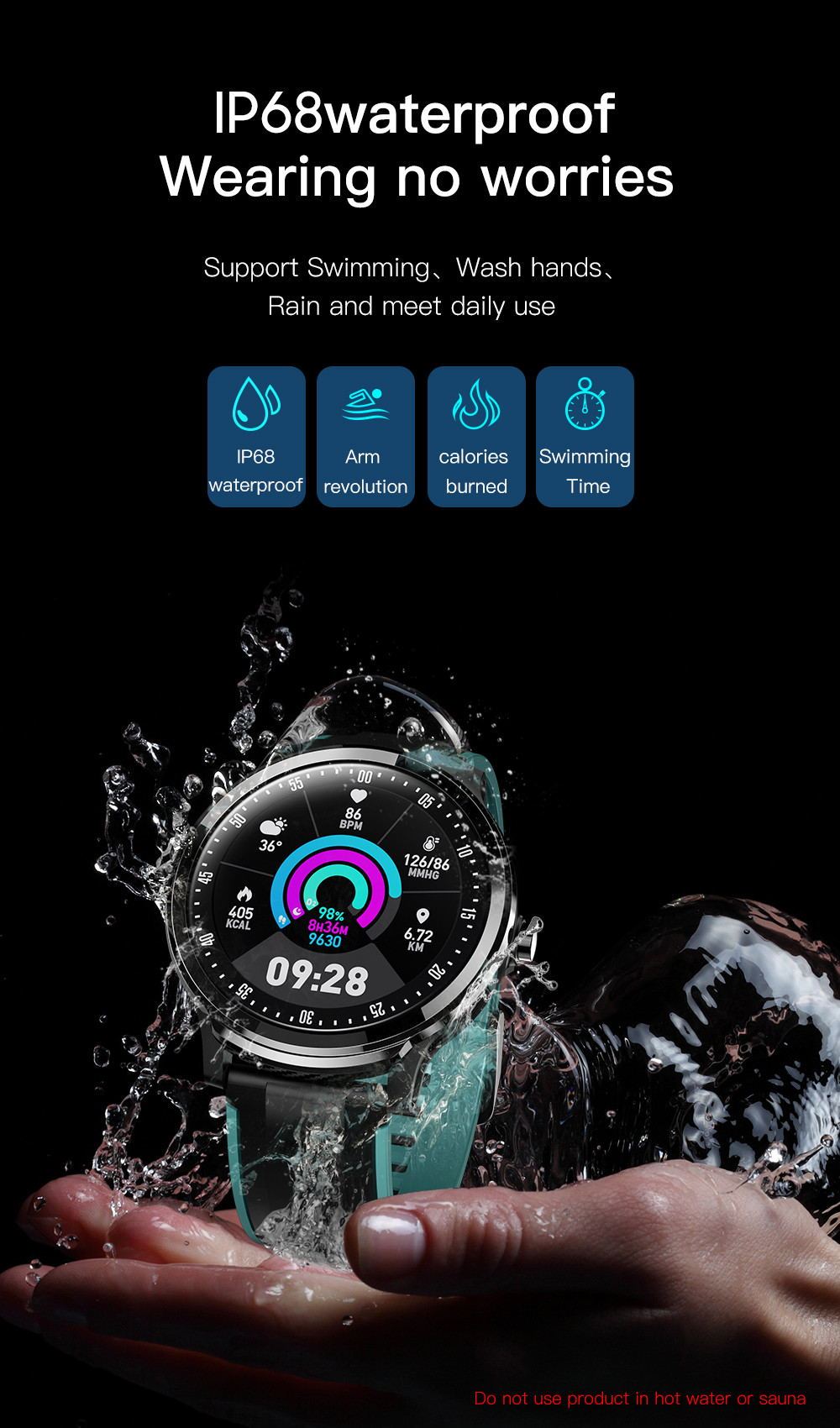 Nouvelle montre connectée SN80, montre de mode et tracker d'activité physique
