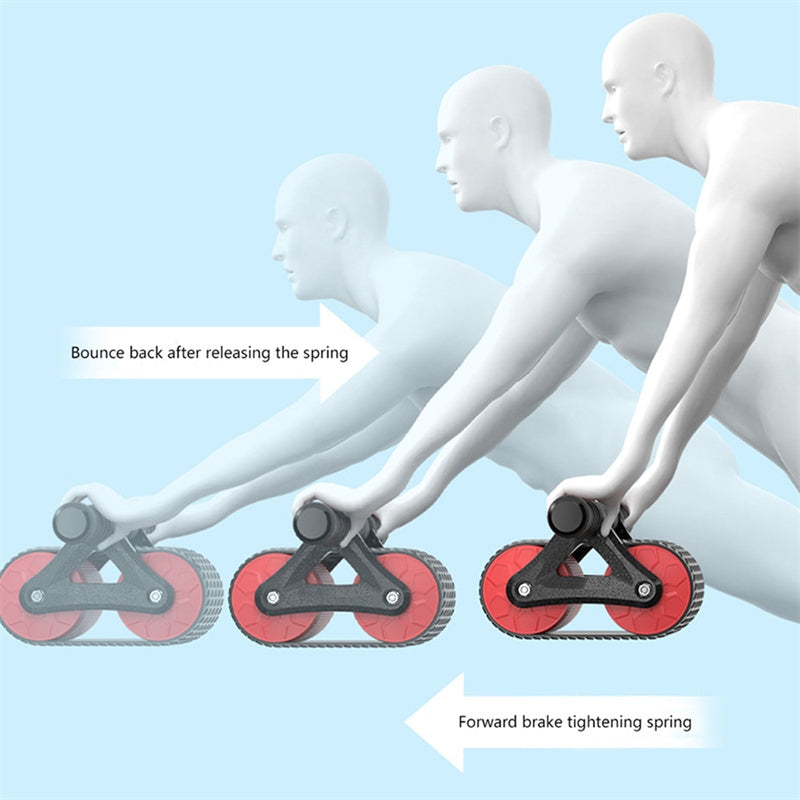 Ejercitador abdominal de doble rueda para mujeres y hombres, con rebote automático, rodillo para abdominales, entrenador de cintura, gimnasio, deportes, dispositivos de ejercicio en casa.