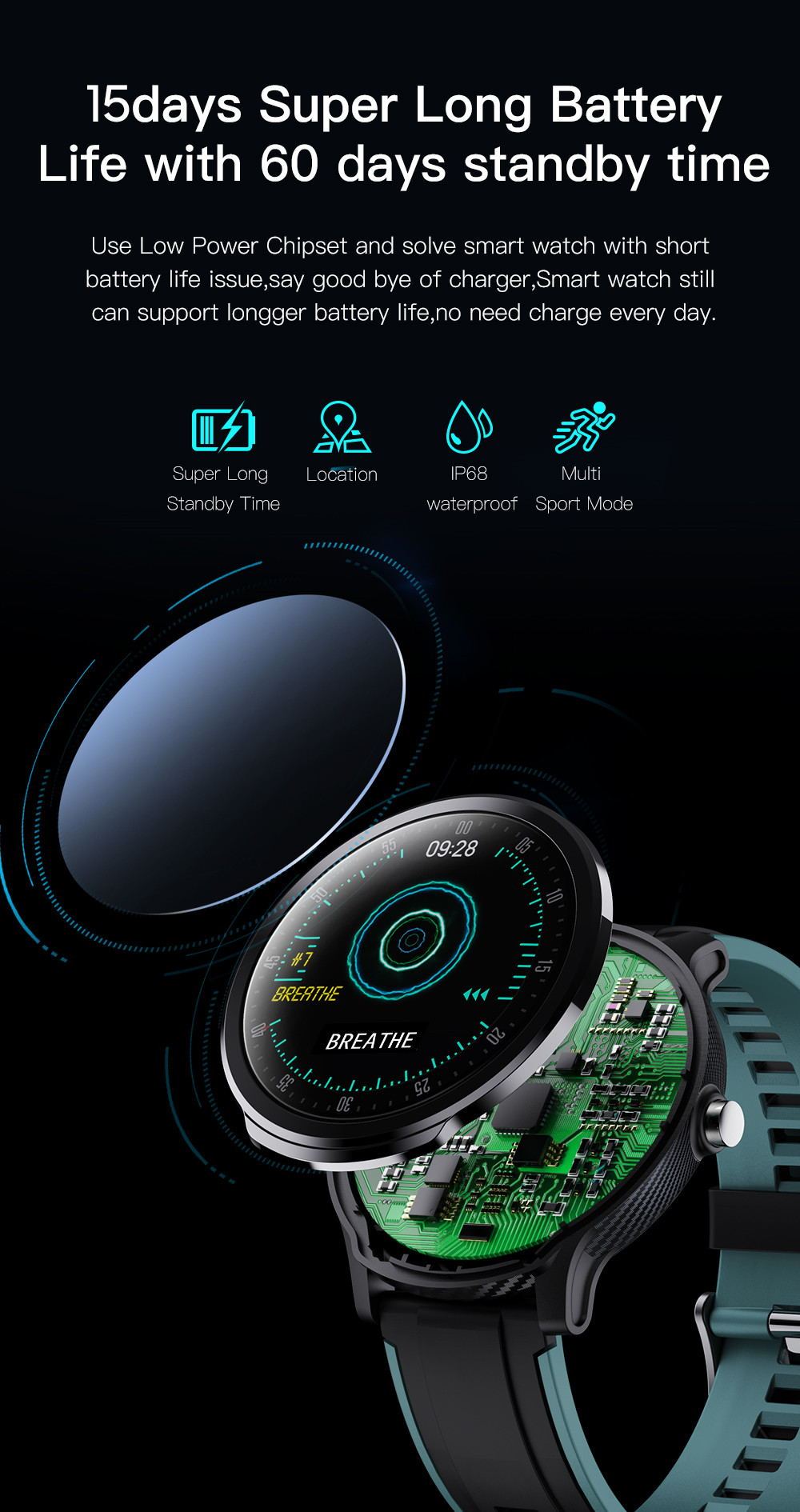 Nouvelle montre connectée SN80, montre de mode et tracker d'activité physique