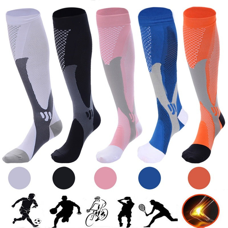 Chaussettes de compression pour hommes et femmes, coupe athlétique graduée idéale pour la course, les voyages, l'endurance, la circulation et la récupération.