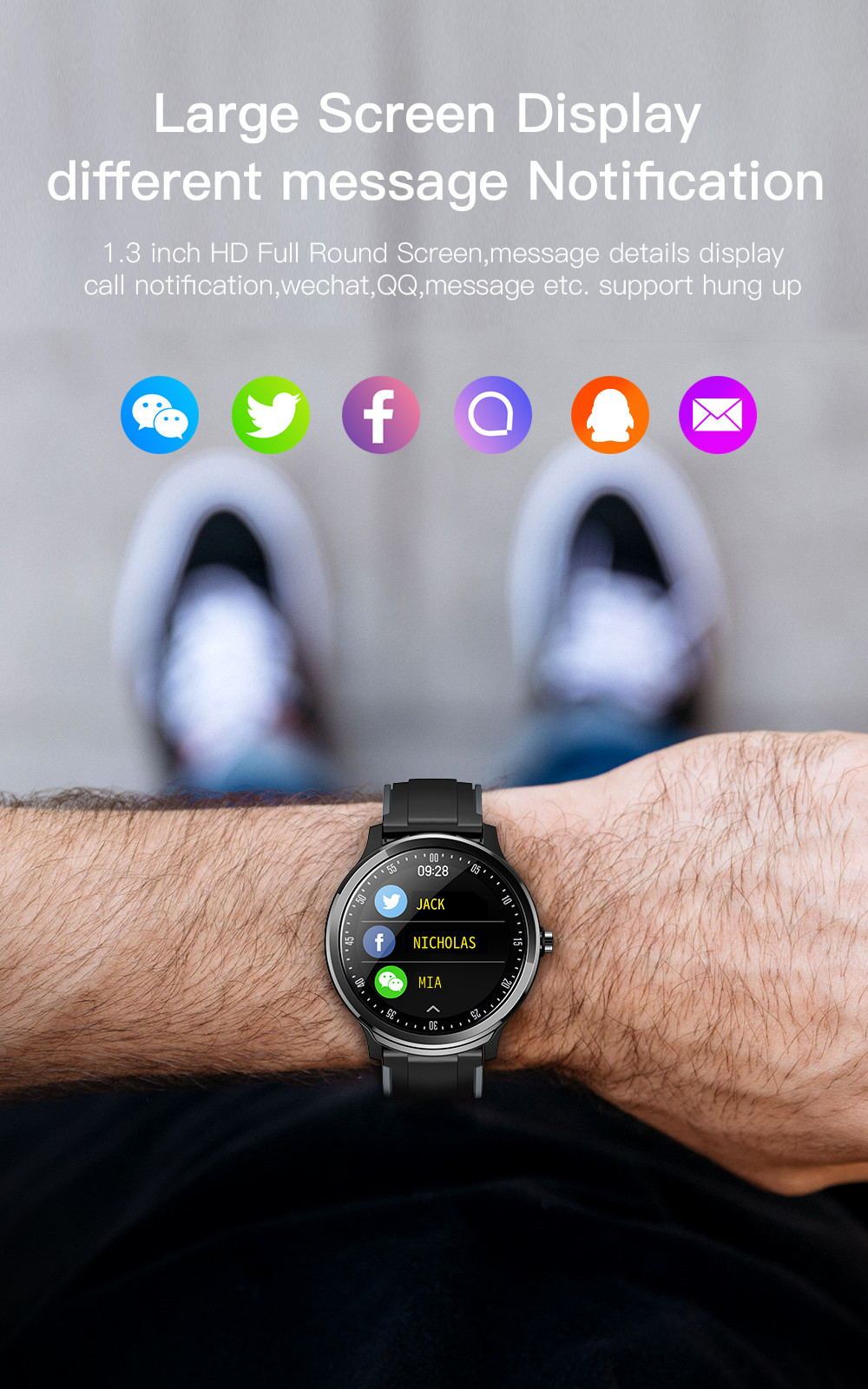 Nouvelle montre connectée SN80, montre de mode et tracker d'activité physique