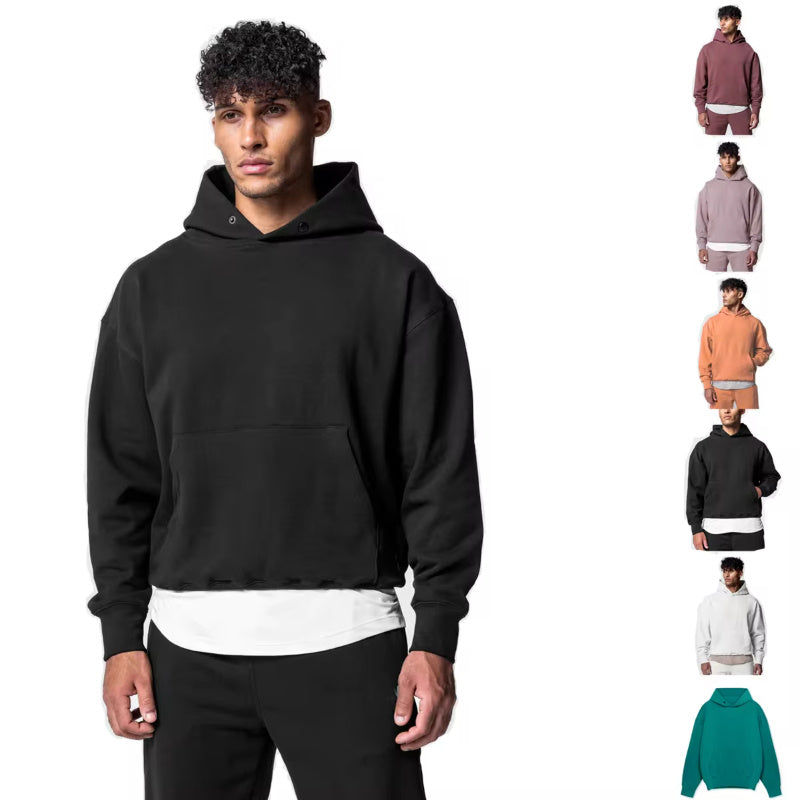 Sweats à capuche en coton épais pour hommes, ensembles d'entraînement, kits de sport décontractés, pull à capuche avec pantalon, sweat-shirts, survêtements de course à pied