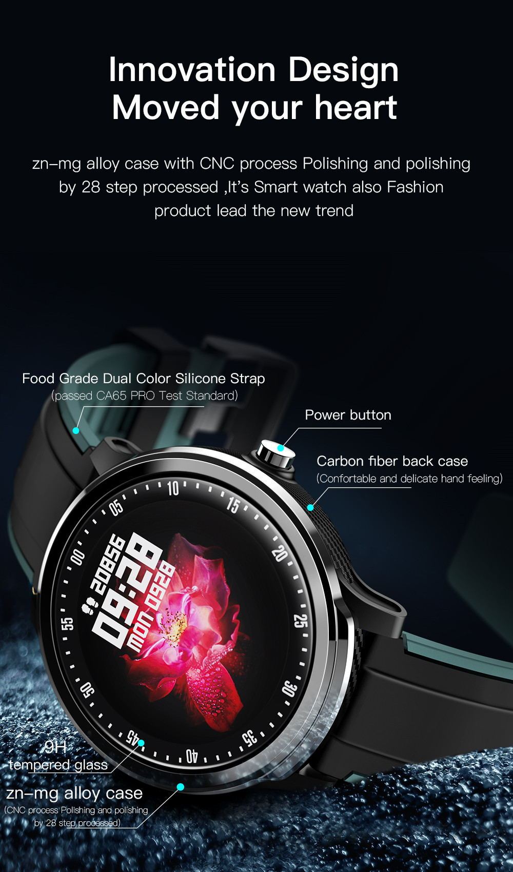 Nouvelle montre connectée SN80, montre de mode et tracker d'activité physique