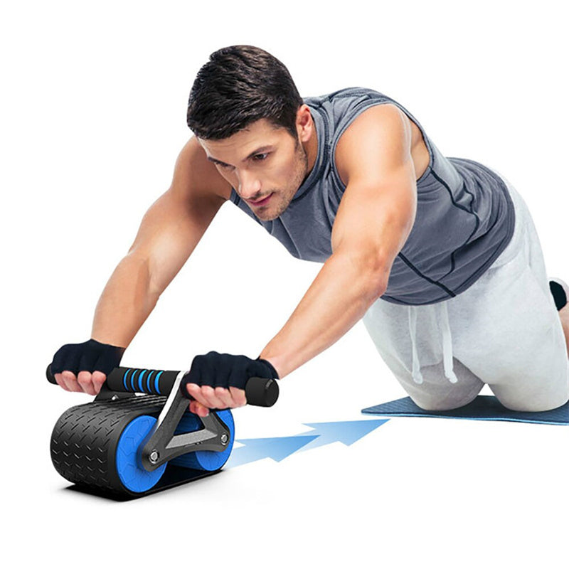 Ejercitador abdominal de doble rueda para mujeres y hombres, con rebote automático, rodillo para abdominales, entrenador de cintura, gimnasio, deportes, dispositivos de ejercicio en casa.