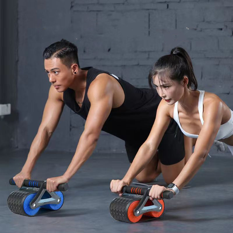 Ejercitador abdominal de doble rueda para mujeres y hombres, con rebote automático, rodillo para abdominales, entrenador de cintura, gimnasio, deportes, dispositivos de ejercicio en casa.