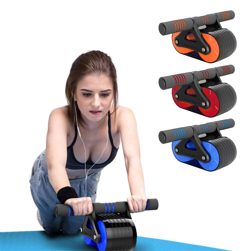 Ejercitador abdominal de doble rueda para mujeres y hombres, con rebote automático, rodillo para abdominales, entrenador de cintura, gimnasio, deportes, dispositivos de ejercicio en casa.